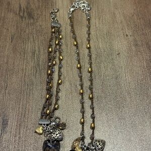 Brighton Gold and Silver Heart Charm Necklace